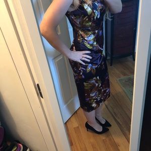 Women’s Floral Satin Dress, size 8